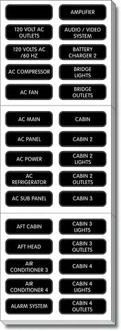 120 Label Kit AC Panel Extended Large BS-8067B