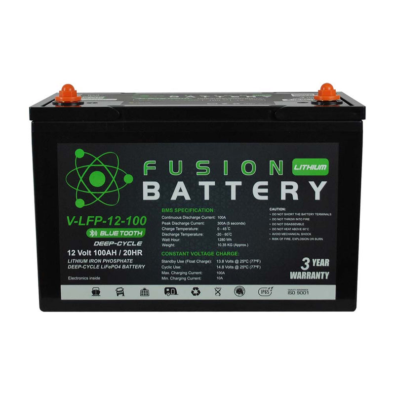 Fusion Lithium 12V Deep Cycle Battery V-LFP-12-100