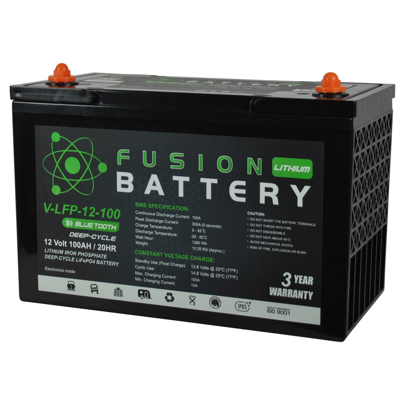 Fusion Lithium 12V Deep Cycle Battery V-LFP-12-100