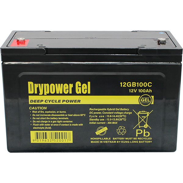 Drypower 12v 100ah Sealed Lead Acid Hybrid Gel Battery For Deep Cycle Motive Power 12GB100C