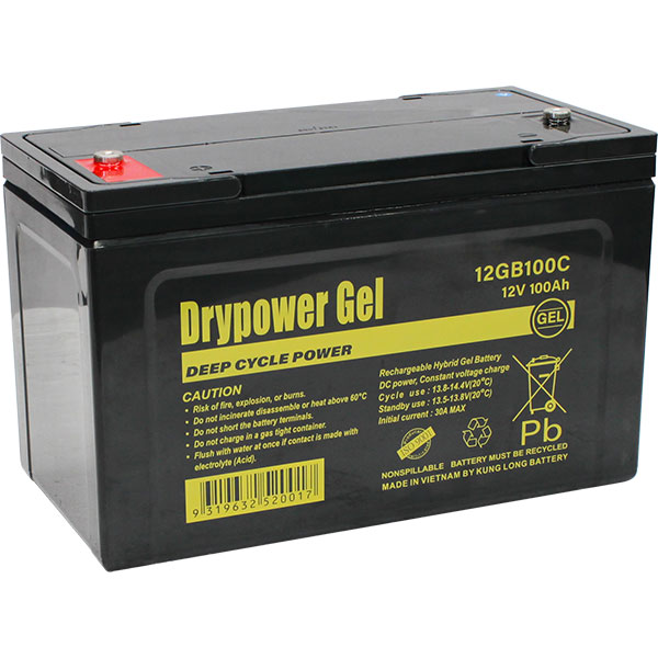 Drypower 12v 100ah Sealed Lead Acid Hybrid Gel Battery For Deep Cycle Motive Power 12GB100C