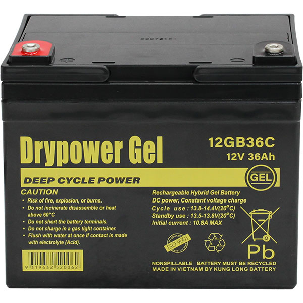 DryPower Sealed Lead Acid Hybrid Gel Deep Cycle Battery 12GB36C