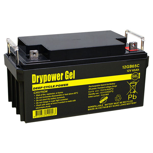 DryPower Sealed Lead Acid Hybrid Gel Deep Cycle Battery 12GB65C