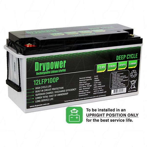 DryPower Lithium Iron Phosphate (LiFePO4) Rechargeable Lithium Battery 12LFP100P