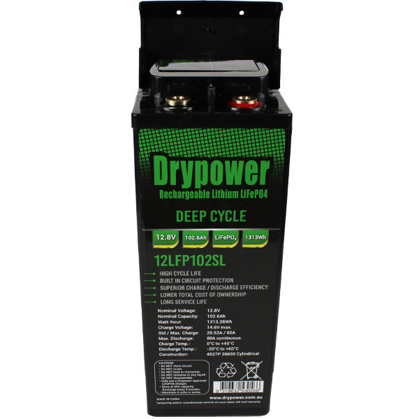 DryPower Front Terminal Lithium Iron Phosphate (Lifepo4) Rechargeable Battery 12LFP102SL