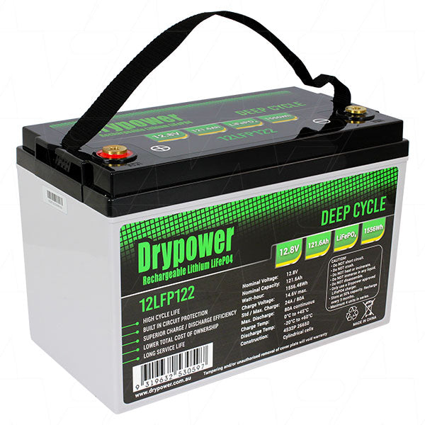 DryPower High Power 12.8v 121.6ah Lithium Iron Phosphate (Lifepo4) Rechargeable Battery 12LFP122