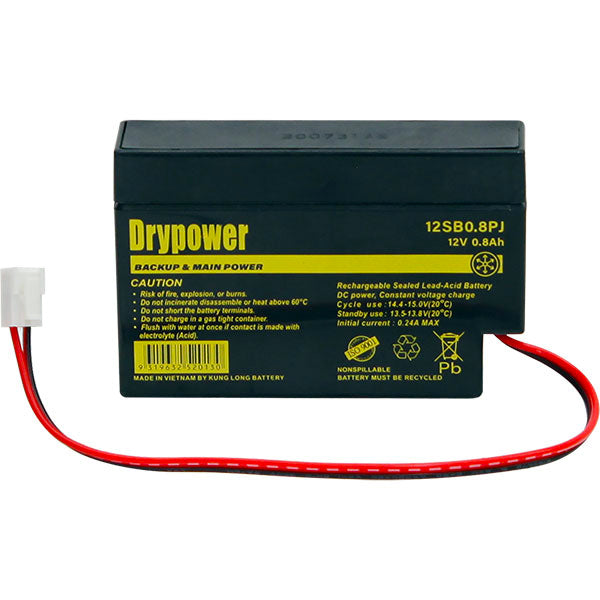 Drypower 12V 0.8AH Sealed Lead Acid Battery 12SB0.8PJ