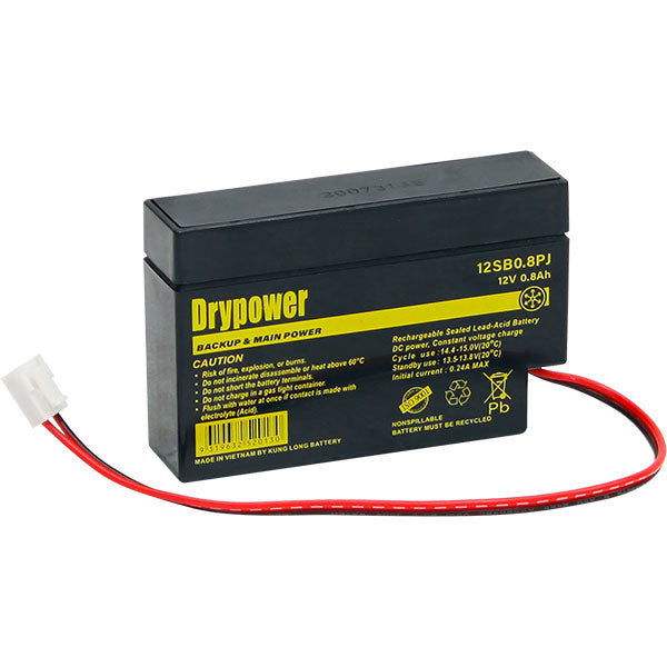 Drypower 12V 0.8AH Sealed Lead Acid Battery 12SB0.8PJ