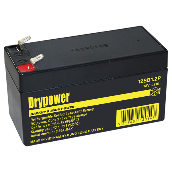 Drypower 12V 1.2Ah Sealed Lead Acid Battery 12SB1.2P