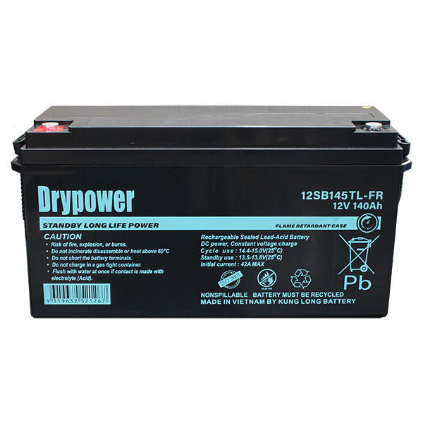 Drypower 12V 140Ah Long Life Standby AGM Battery 12SB145TL-FR