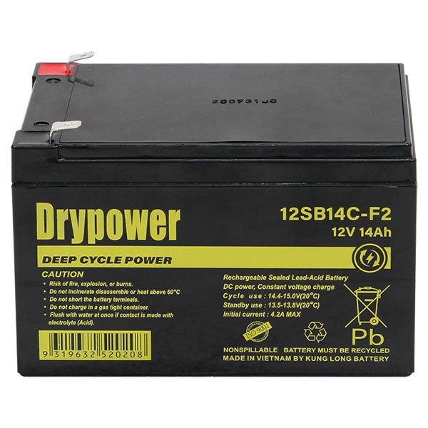 DryPower 12V 14AH Sealed Lead Acid Battery 12SB14C-F2