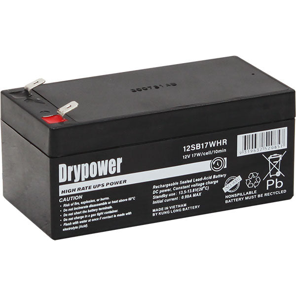Drypower 12V 3.4AH 17W/Cell (10min) Sealed Lead Acid High Rate Battery For Standby And UPS 12SB17WHR