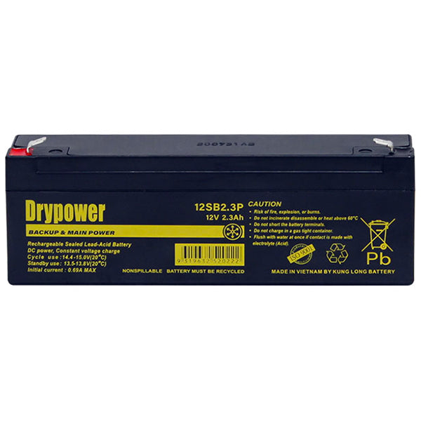 Drypower 12V 2.3Ah Sealed Lead Acid Battery 12SB2.3P