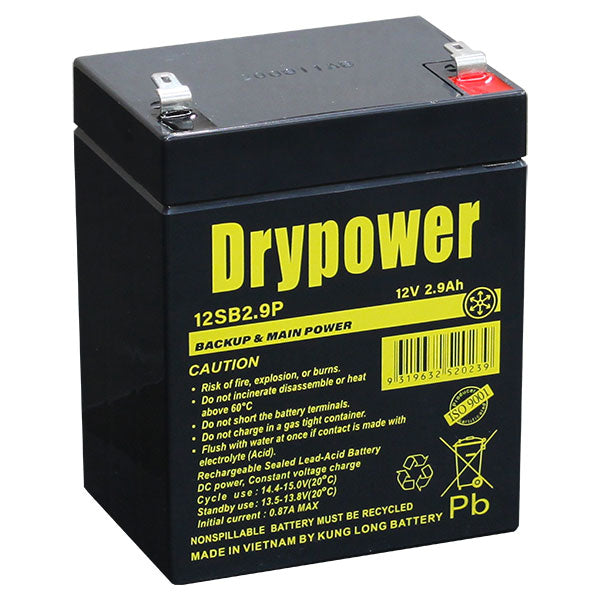 Drypower 12V 2.9Ah Sealed Lead Acid Battery 12SB2.9P
