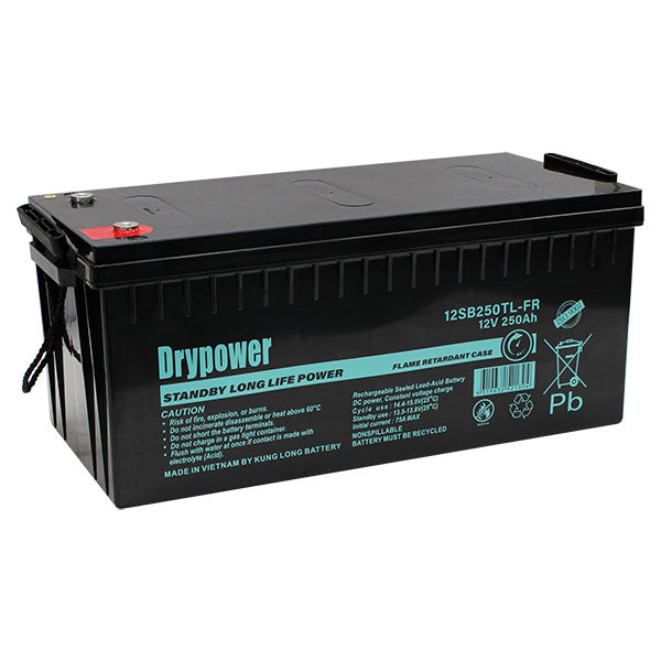Drypower 12V 250Ah Long Life Standby AGM Battery 12SB250TL-FR