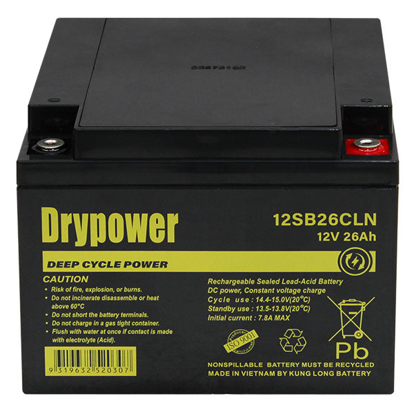 Drypower 12V 26Ah Sealed Lead Acid Battery 12SB26CLN