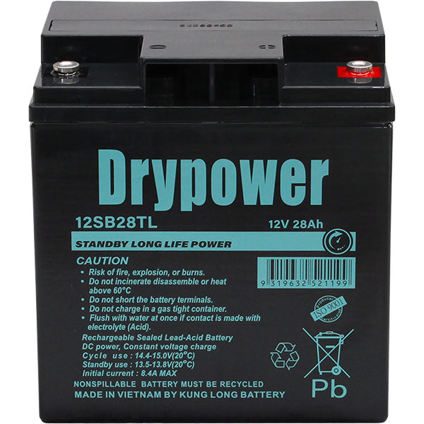Drypower 12V 28Ah Long Life Standby AGM Battery 12SB28TL