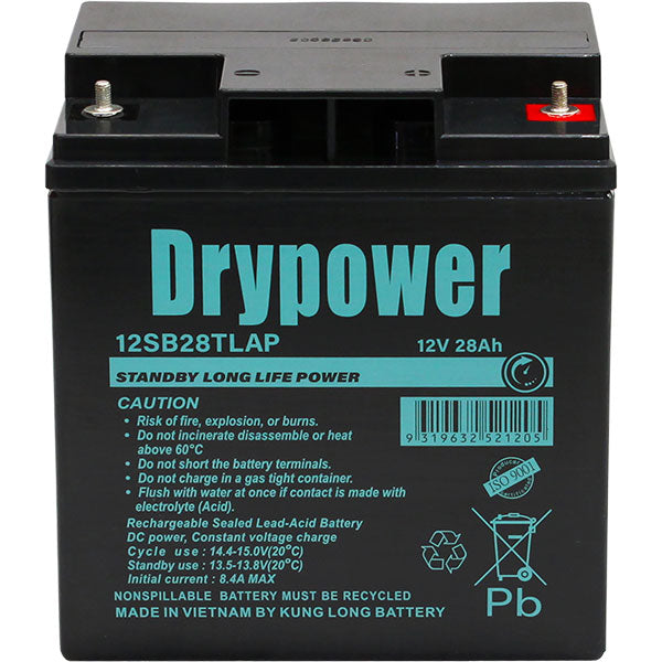 Drypower 12V 28Ah Long Life Standby AGM Battery 12SB28TLAP