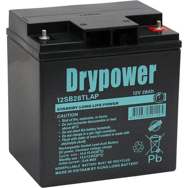 Drypower 12V 28Ah Long Life Standby AGM Battery 12SB28TLAP