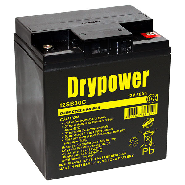 DryPower 12V 30AH Sealed Lead Acid Battery 12SB30C