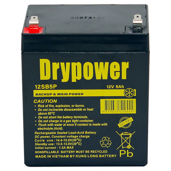 Drypower 12V 5Ah Sealed Lead Acid Battery 12SB5P