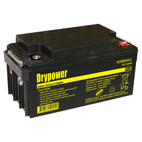 DryPower 12V 65AH Sealed Lead Acid Battery 12SB65CL