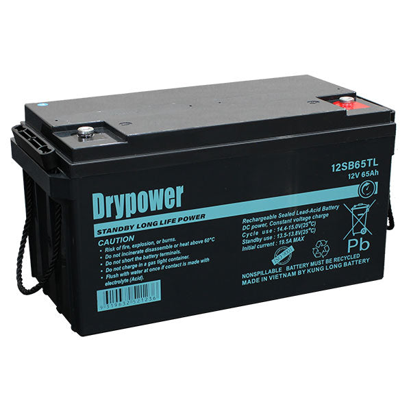 Drypower 12V 65Ah Long Life Standby AGM Battery 12SB65TL