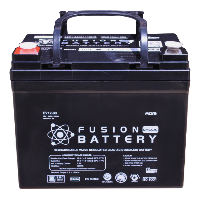 Fusion 12V 230CCA EV12-33 Electric Vehicle series Battery