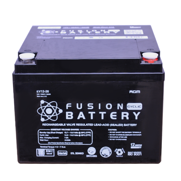 Fusion 12V 215CCA EV12-26 Electric Vehicle series Battery