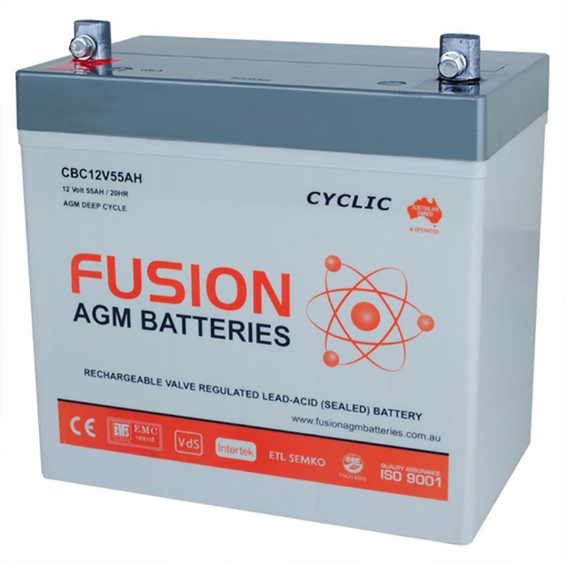 Fusion 12V 55Ah Deep Cycle AGM Battery