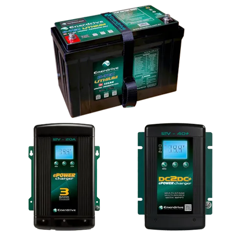 Enerdrive 125Ah B-TEC Bundle inc DC40 & AC20 K-125-03