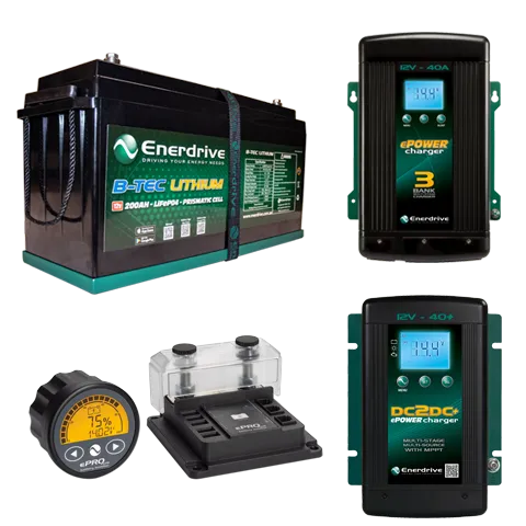 Enerdrive 200Ah B-TEC Bundle inc DC40, AC40 & ePRO+ K-200-07