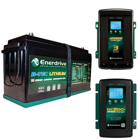 Enerdrive 200Ah B-TEC Bundle inc DC40 & AC40 K-200-06