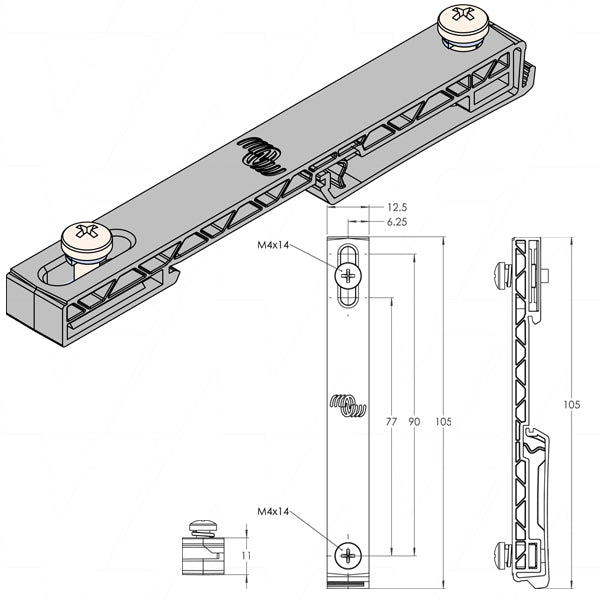 Victron DIN35 Adapter Large (2 pcs) ADA500180100