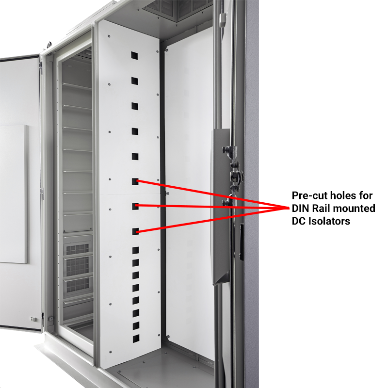 Small Battery & Power Conversion Specialty Cabinet Enclosure for up to 8 x 19" Battery Modules ALS8