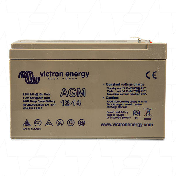 BAT212120086 - Victron Energy 12V 14Ah (20HR) Cyclic AGM Type Lead Acid Battery BAT212120086 Product Image