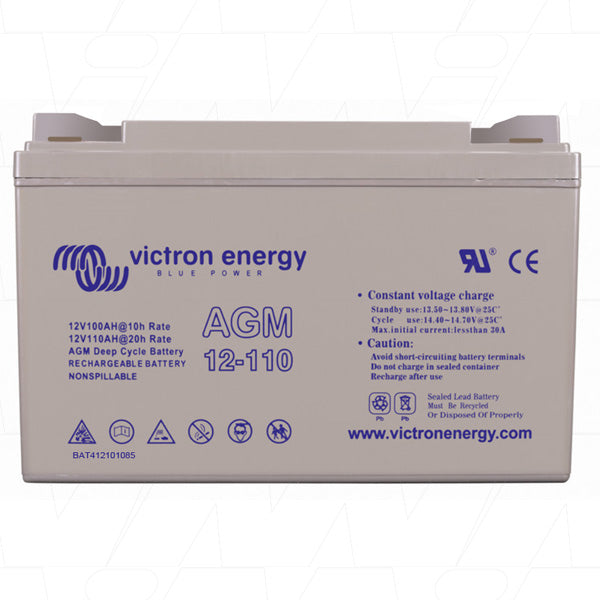 BAT412101085 - Victron Energy 12V 110Ah (20HR) Cyclic AGM Battery Threaded Post Type BAT412101085 Product Image