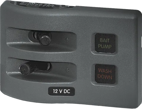 Panel 12VDC WP Fuse Panel - Gray 2P BS-4302B