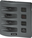 Panel 12VDC WP Fuse Panel - Gray 4P BS-4304B