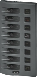 Panel 12VDC WP Fuse Panel - Gray 8P BS-4308B