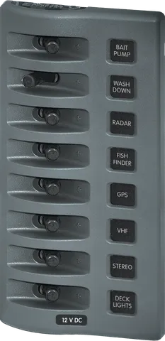 Panel 12VDC WP Switch Panel - Gray 8P BS-4309B