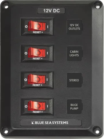 Panel Below Deck 12V CB 4 Position 15A BS-4350B