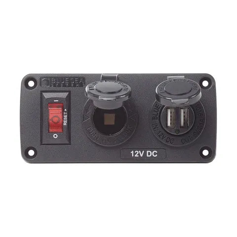 Panel Below Deck 12V 1x15A 1xSoc 1xUSB BS-4363B
