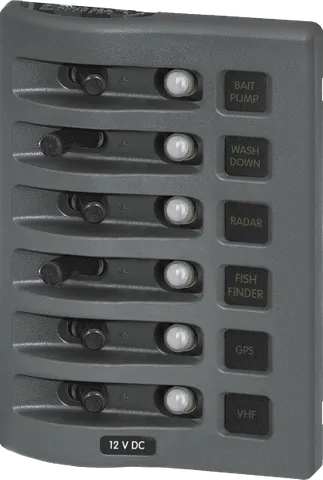 Panel 12VDC WP CB Panel - Gray 6P BS-4376B