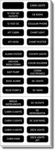 120 Label Kit DC Panel Extended Large BS-8039B