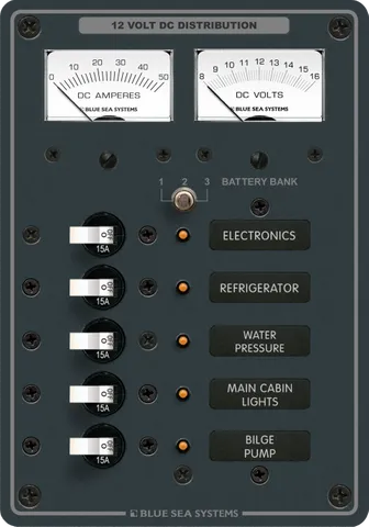 Panel DC - 5 Position 15A V/A Meter BS-8081B