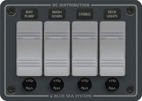 4 Position Fused-Slate Grey 12/24VDC BS-8262B