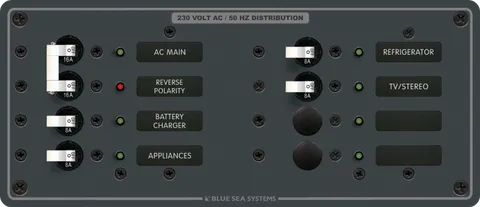 Panel 230VAC 16A Main + 6 Position 8A BS-8512B