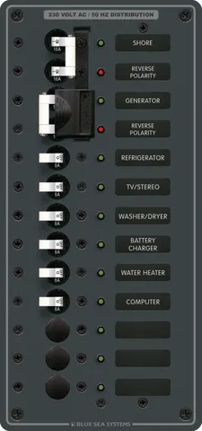 Panel 230VAC 2 x 16A + 9 Position 8A BS-8566B