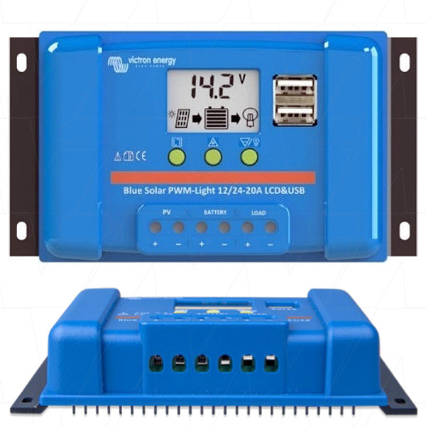 Victron BlueSolar PWM-LCD&USB 12/24V-20A Charge Controller SCC010020050